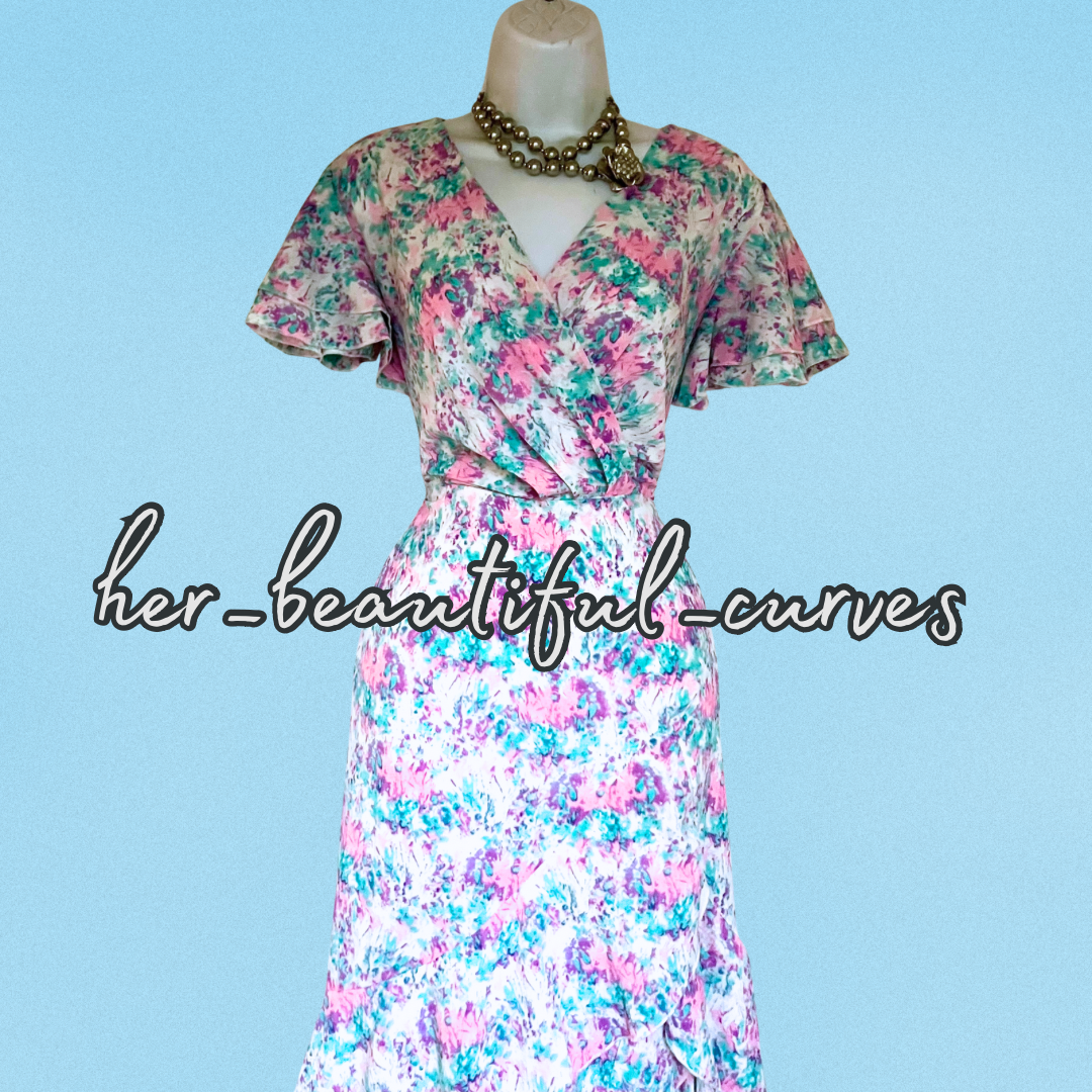 QUIZ DITSY PRINT WEDDING OCCASION PARTY DRESS SIZE 16