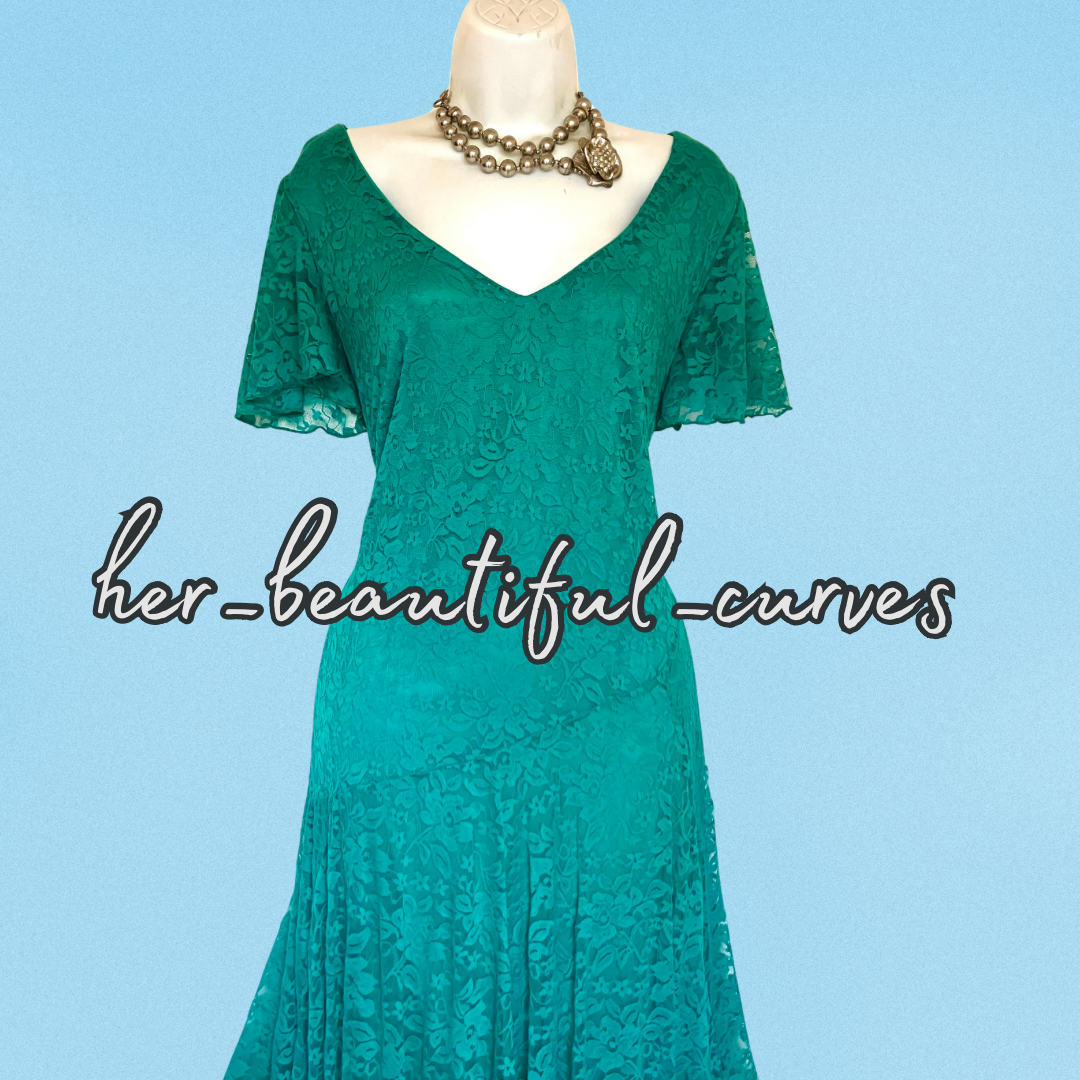 JOANNA HOPE FLORAL LACE HANDKERCHIEF HEM OCCASION PARTY DRESS SIZE 18 new