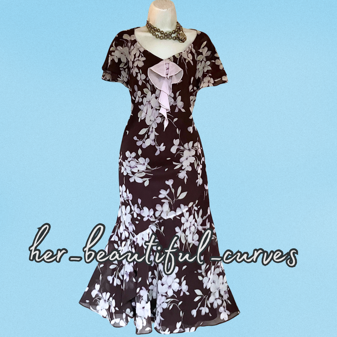 JACQUES VERT FLORAL PRINT WEDDING OCCASION PARTY DRESS SIZE 18 Jacket SIZE 20