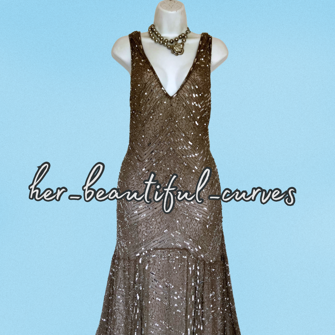 PRINCIPLES SHIMMERING SEQUINS EVENING EMBELLISHED OCCASION PARTY DRESS SIZE 18
