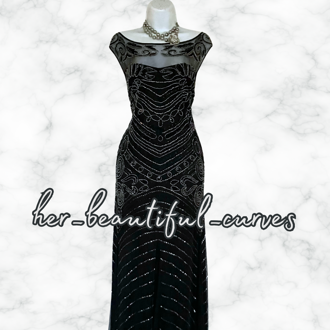 JOANNA HOPE SEQUINED BEADED MAXI EVENING PARTY DRESS SIZE 26