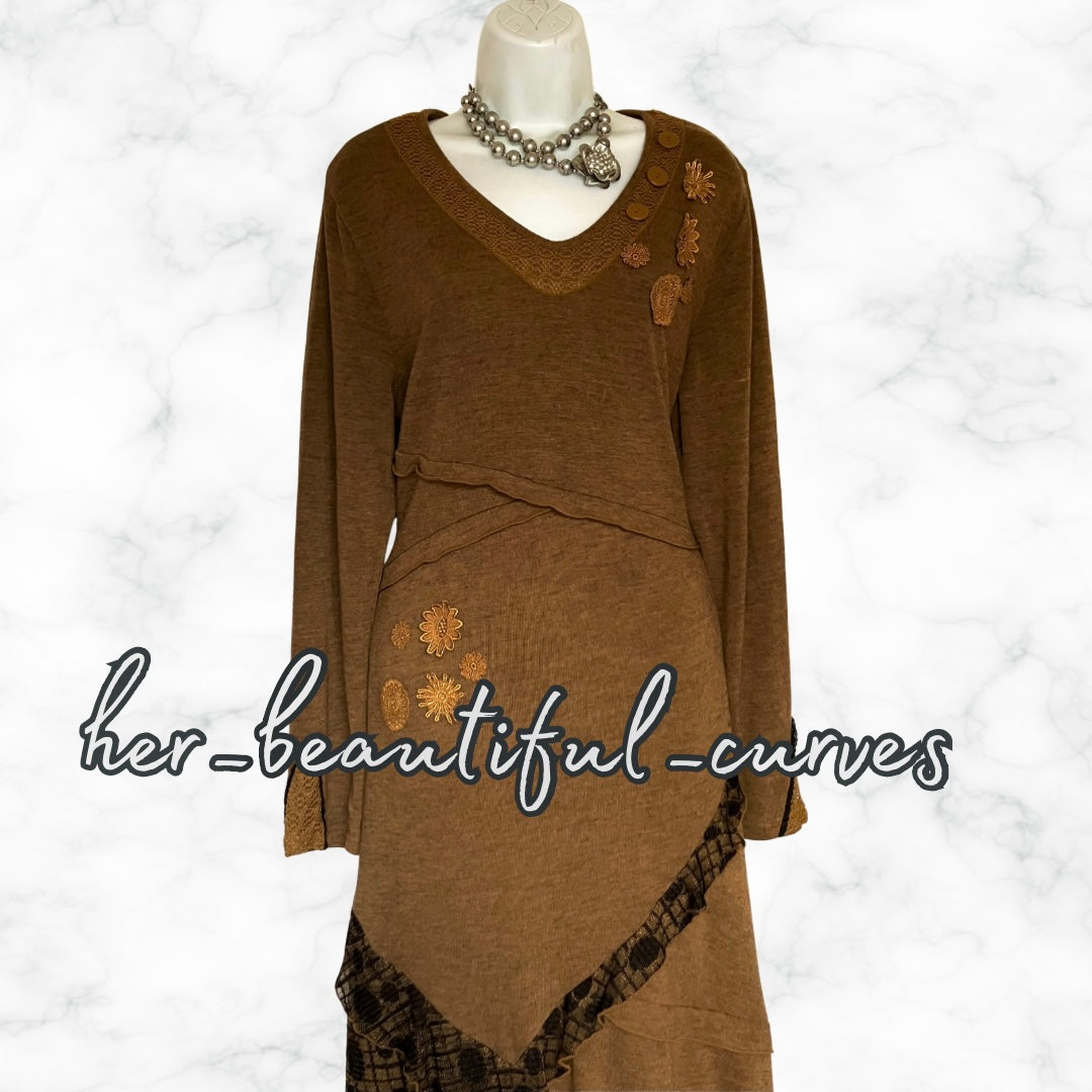 JOE BROWNS QUIRKY & UNIQUE FINE KNIT PARTY DRESS SIZE 18