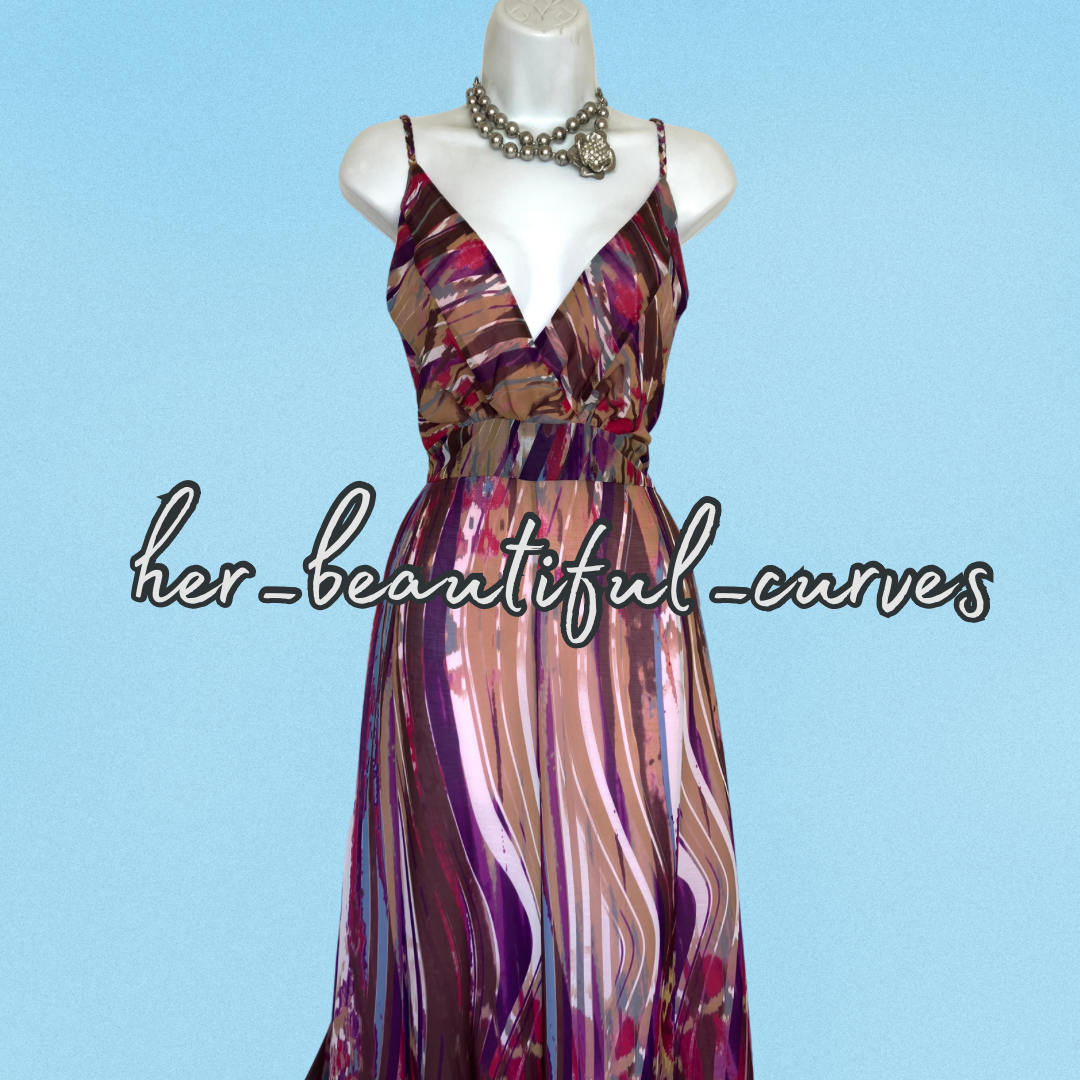 PER UNA ART DECO PRINT HANDKERCHIEF HEM COCKTAIL PARTY DRESS SIZE 20L