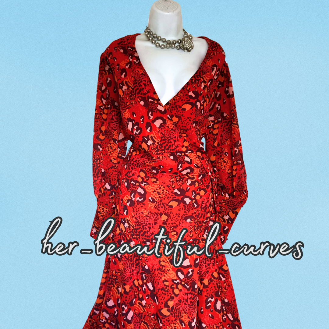JOANNA HOPE ART DECO PRINT WEDDING OCCASION PARTY REAL WRAP DRESS SIZE 22