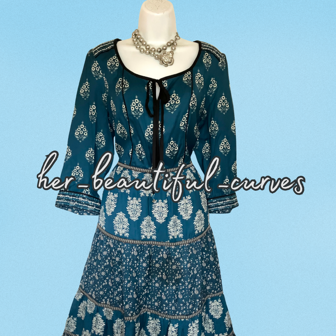 MONSOON FLORAL PRINT BOHO STYLE OCCASION PARTY DRESS SIZE 14