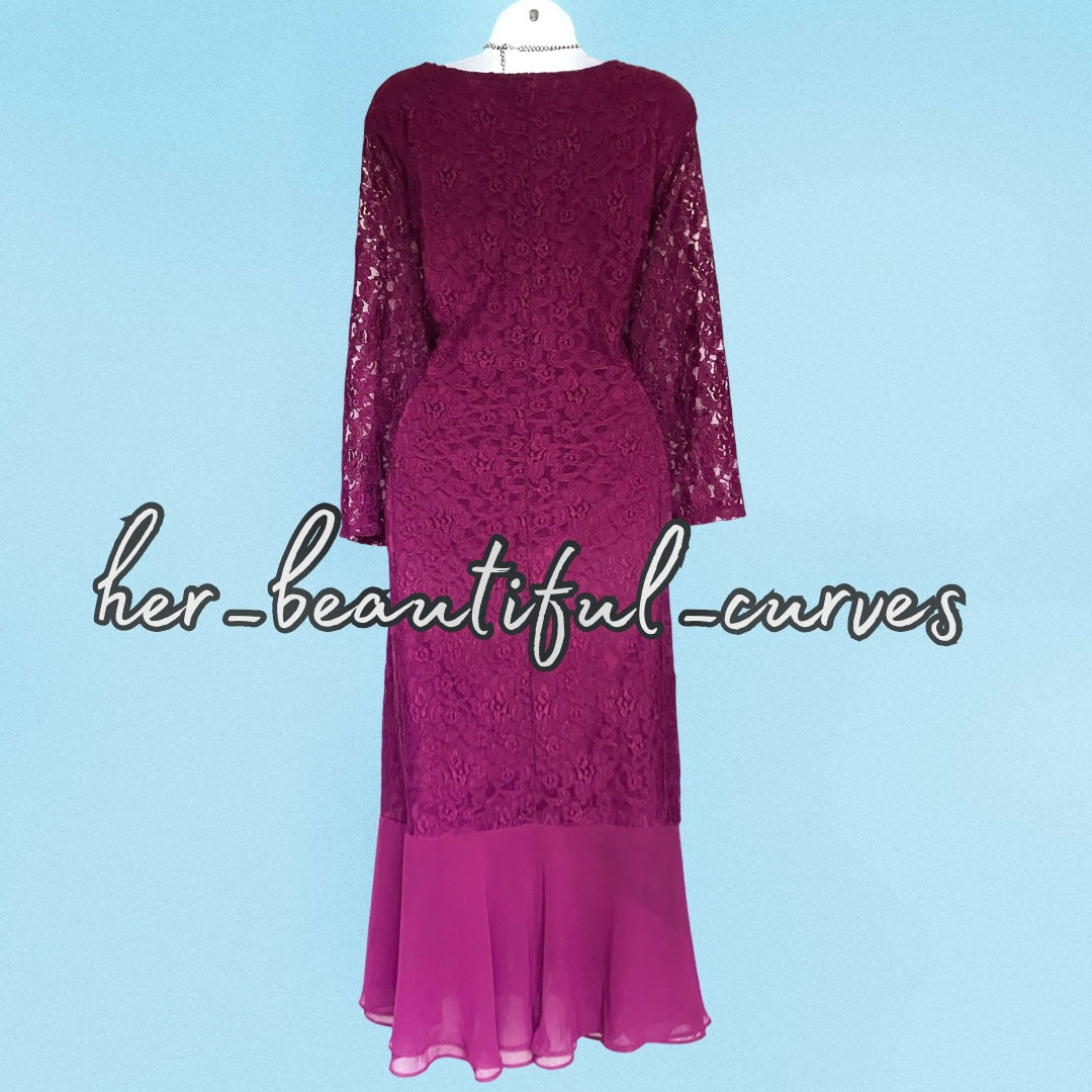 JOANNA HOPE EMBROIDERED FLORAL WEDDING OCCASION PARTY DRESS SIZE 22