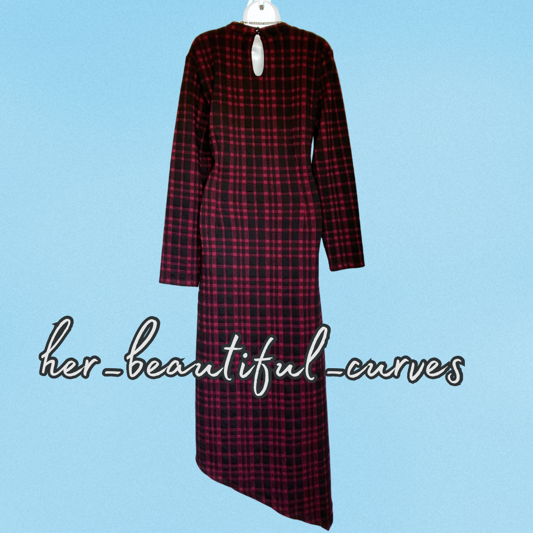 JOE BROWNS TARTAN PRINT JERSEY PARTY DRESS SIZE 18