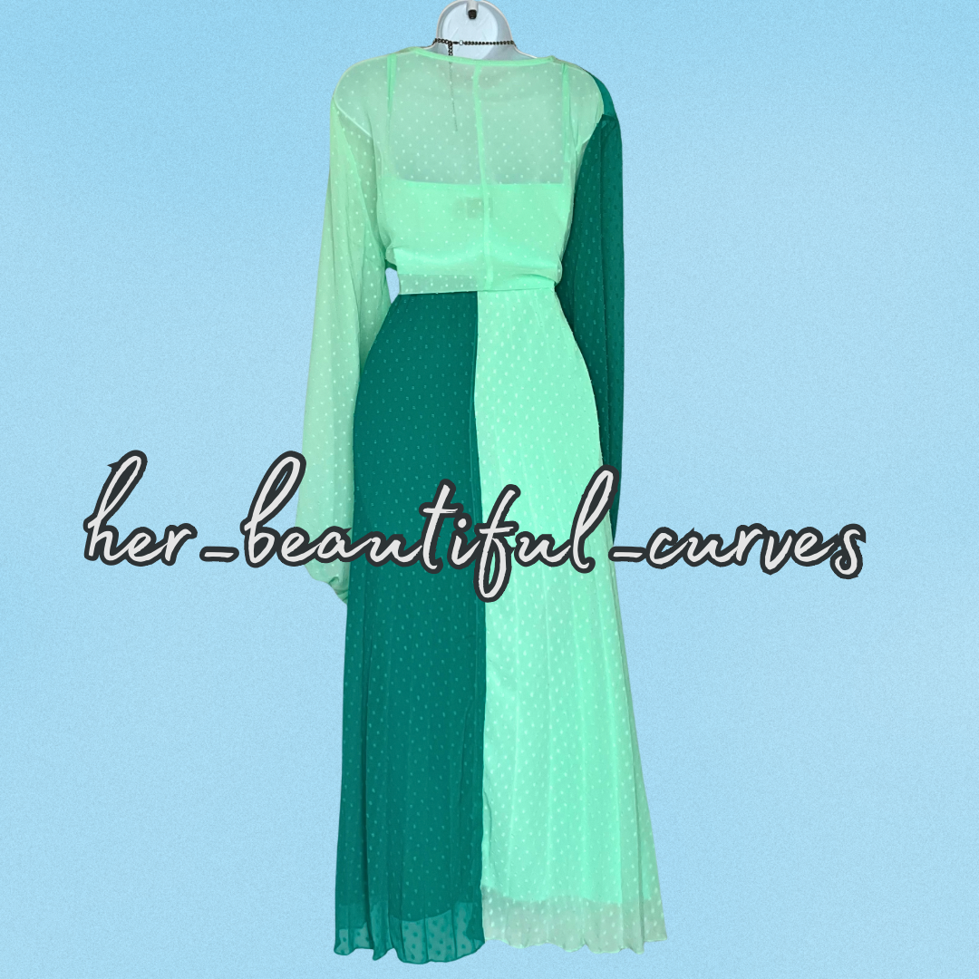 ASOS CONTRASTING TWO COLOURS MIDI OCCASION WEDDING PARTY PLEAT DRESS SIZE 18