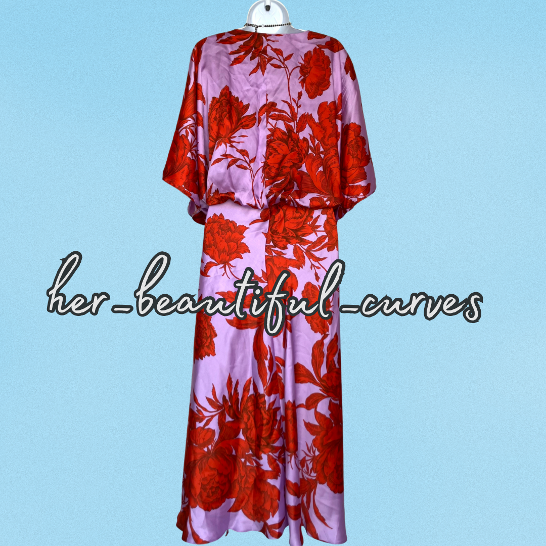 ASOS FLORAL PRINT WEDDING OCCASION PARTY DRESS SIZE 16