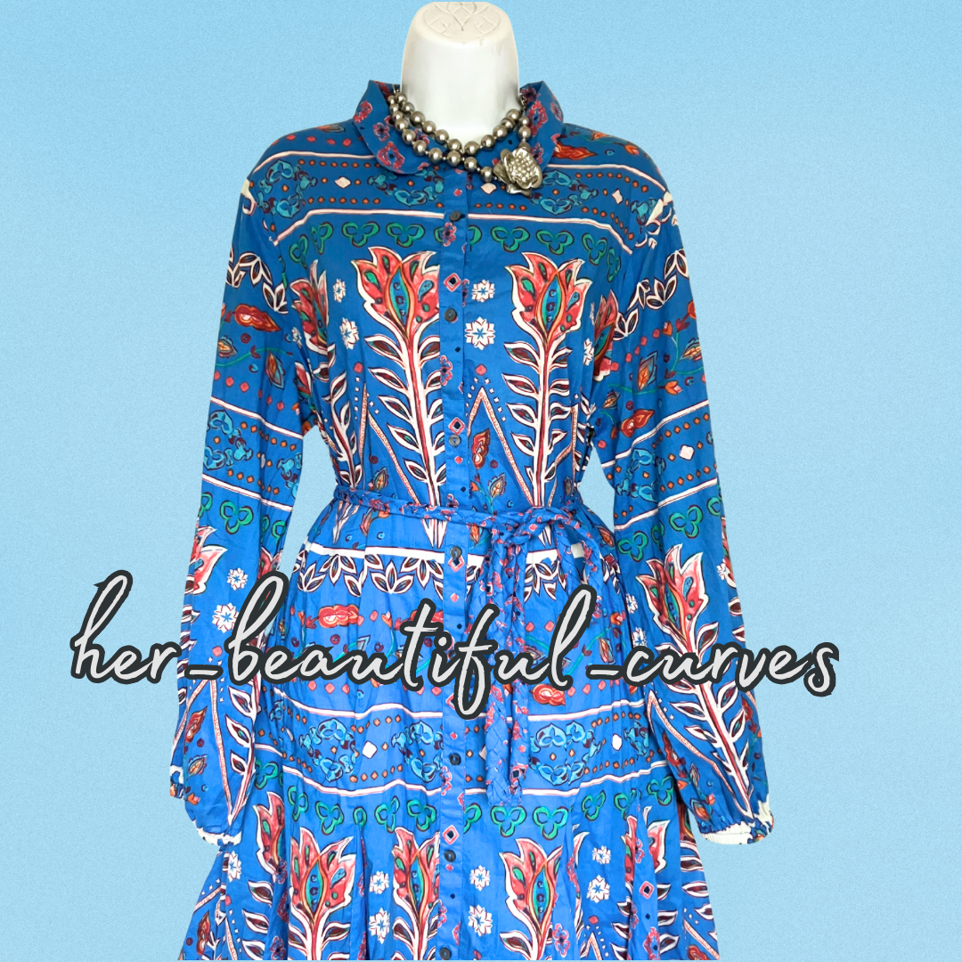 MONSOON FLORAL PRINT SHIRT PARTY DRESS SIZE 18