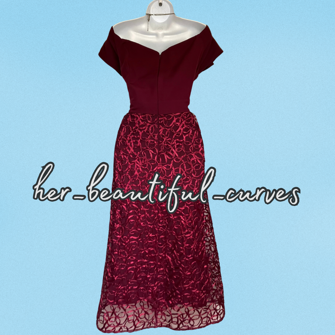 COAST CURVE TAPE WORK WEDDING OCCASION EVENING PARTY DRESS SIZE 24