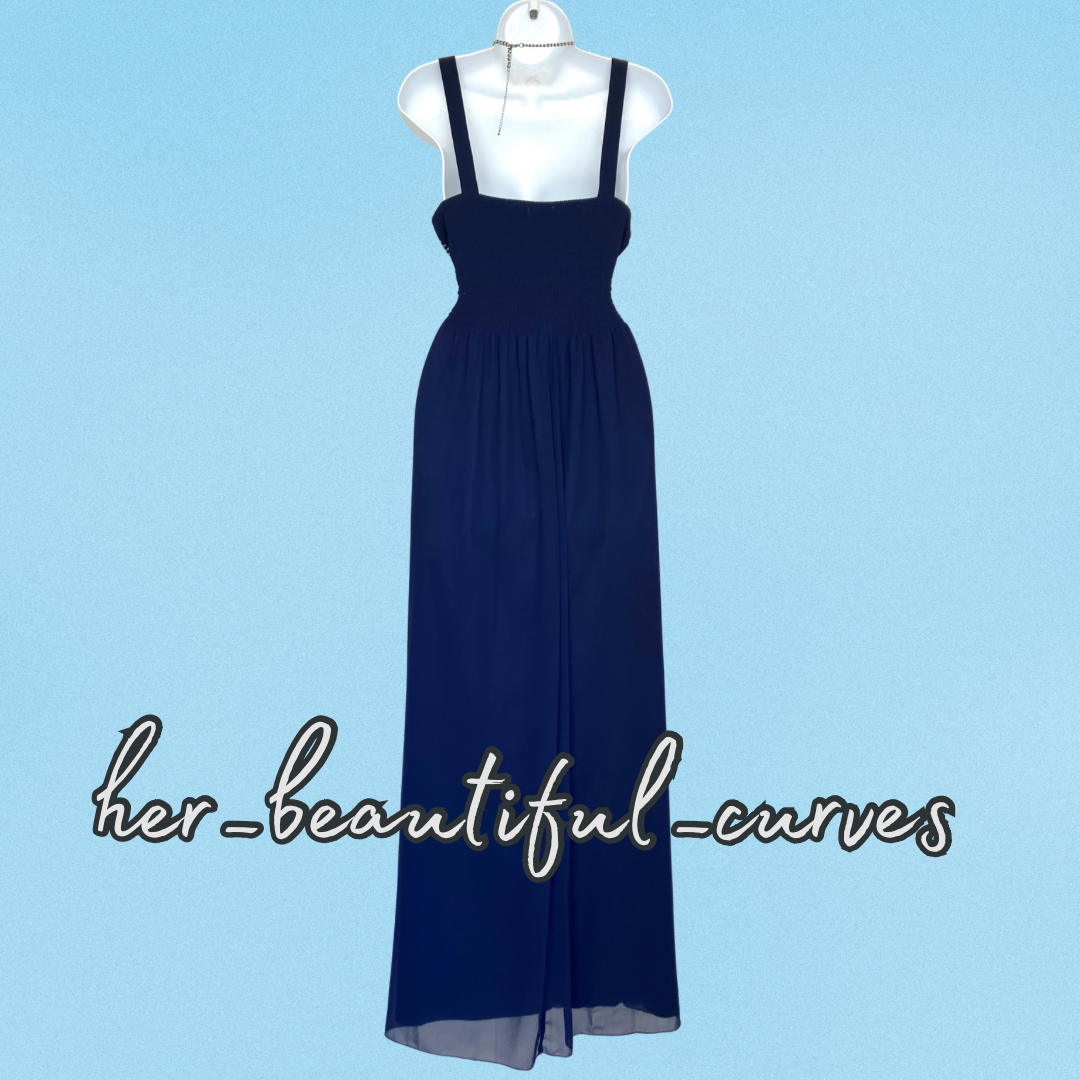 QUIZ RICH NAVY SHIMMERING SILVER EMBROIDERIES & BEADS MAXI EVEING DRESS SIZE 18