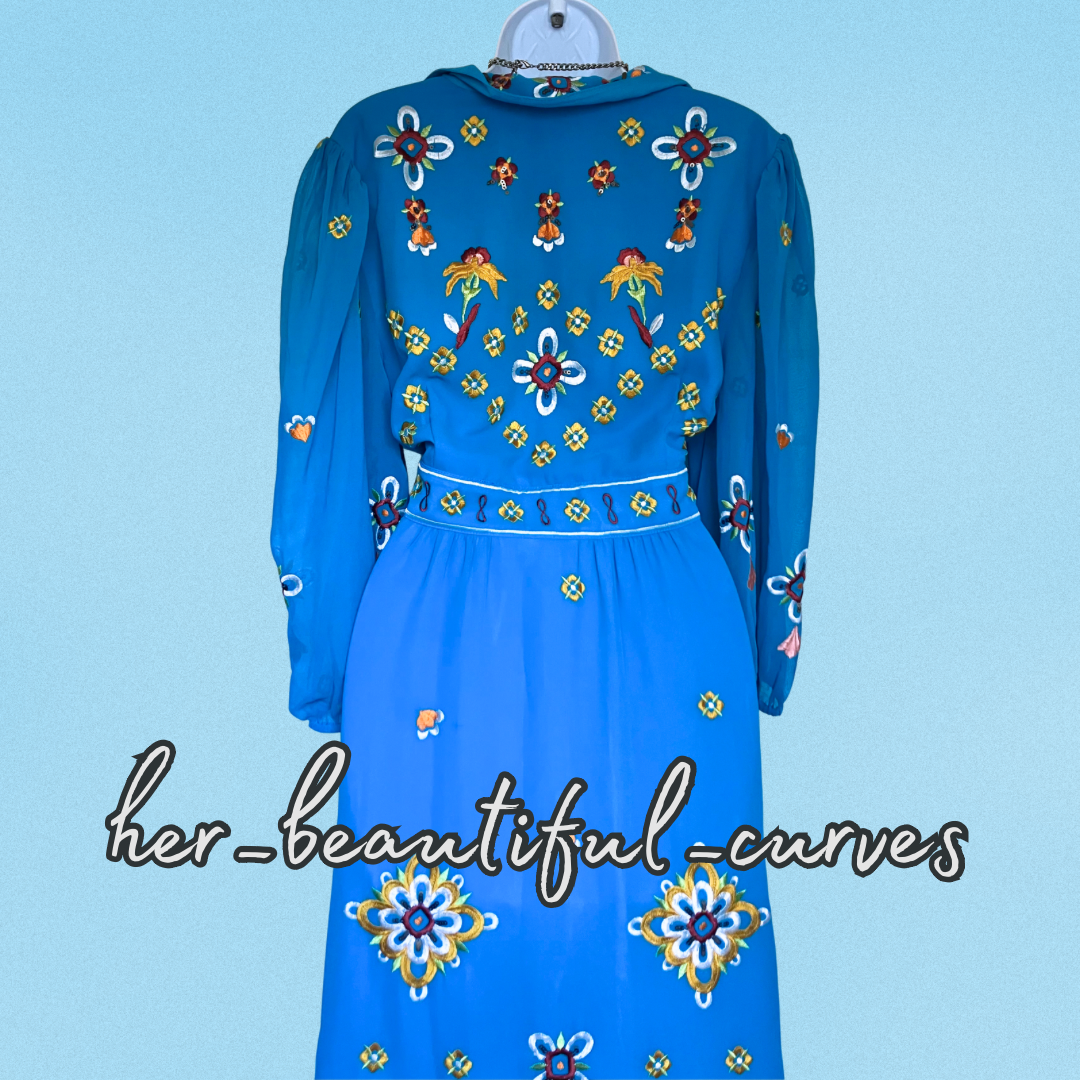 MONSOON EMBROIDERED FLORAL 40s STYLE WEDDING OCCASION PARTY DRESS SIZE 18