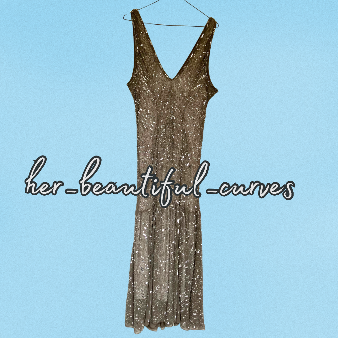 PRINCIPLES SHIMMERING SEQUINS EVENING EMBELLISHED OCCASION PARTY DRESS SIZE 18