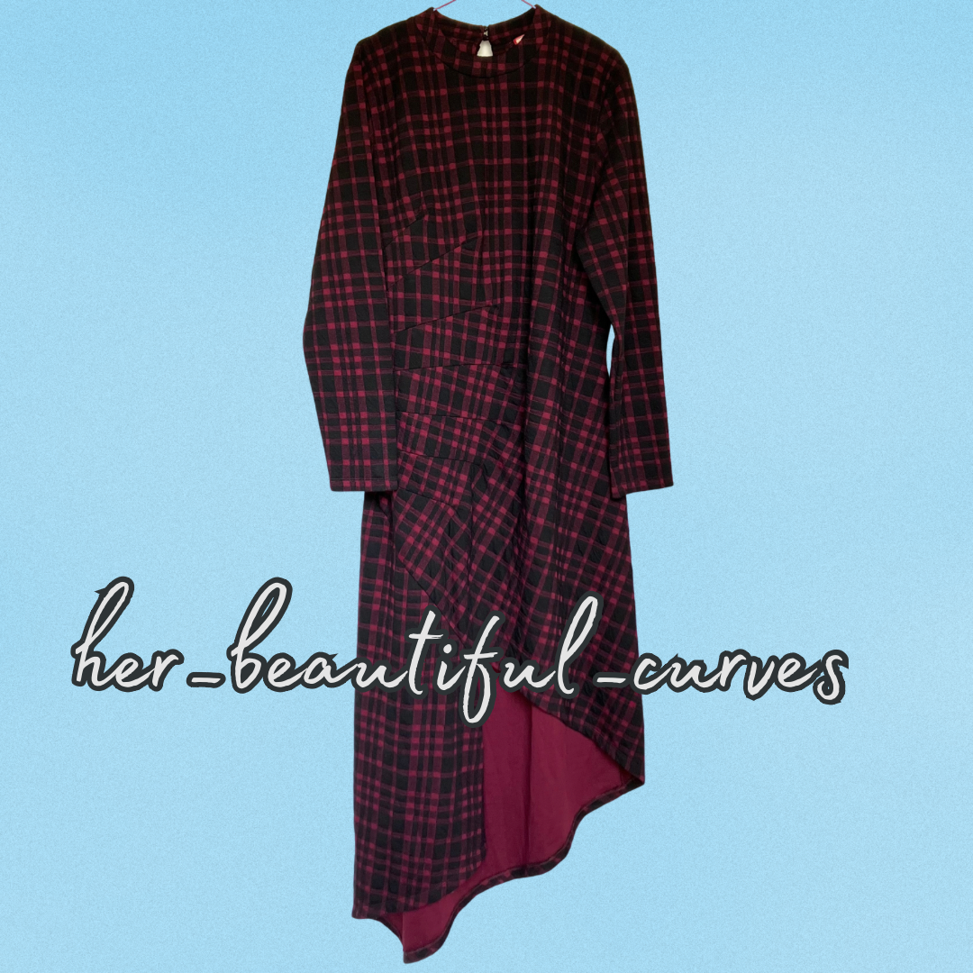 JOE BROWNS TARTAN PRINT JERSEY PARTY DRESS SIZE 18