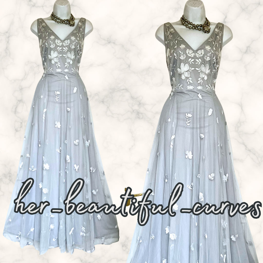 MONSOON EMBROIDERED FLORAL MAXI WEDDING OCCASION EVENING PARTY DRESS SIZE 16