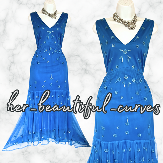 MONSOON SEQUINNED EMBROIDERED WEDDING OCCASION PARTY DRESS SIZE 18