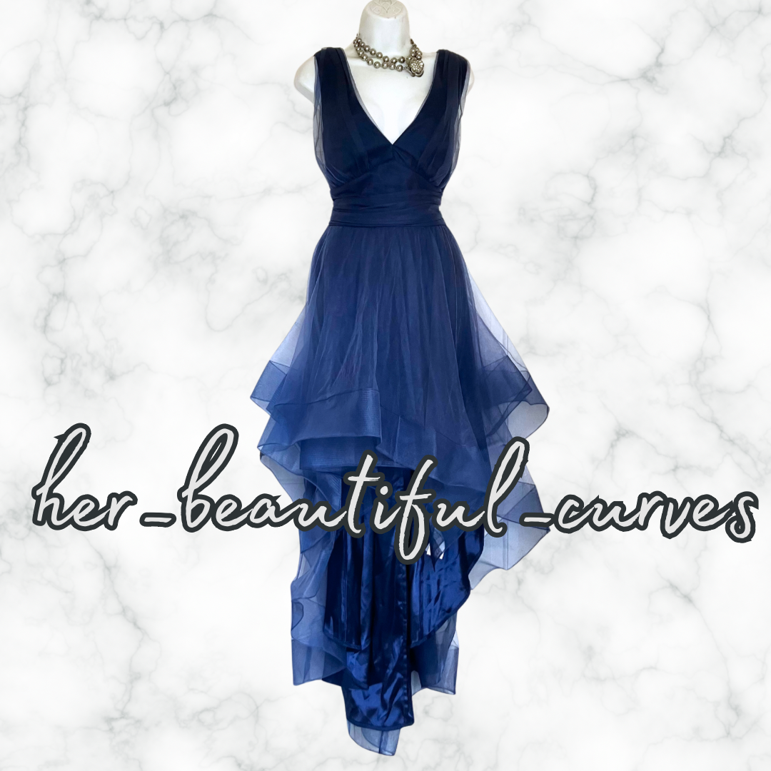 CHI CHI LONDON HI LOW WEDDING OCCASION EVENING PARTY DRESS SIZE 18