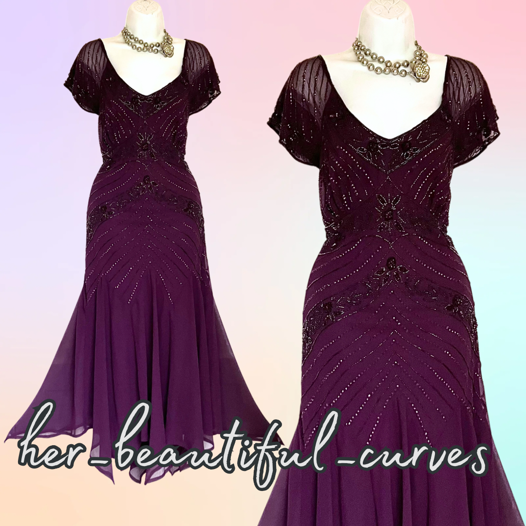 JOANNA HOPE SEQUINNED BEADED EVENING EMBELLISHED OCCASION PARTY DRESS SIZE 20