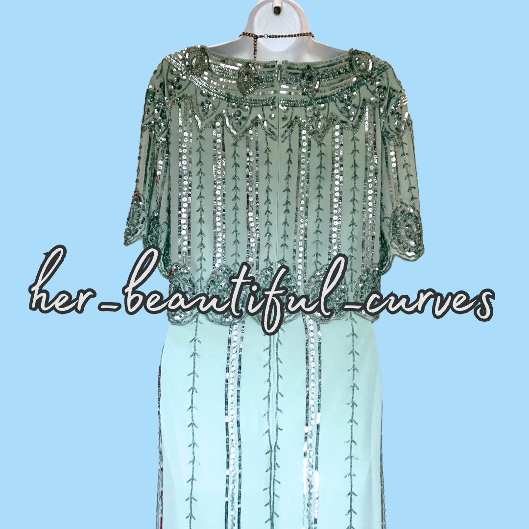 JOANNA HOPE BEADED SEQUINED HI LOW WEDDING OCCASION PARTY DRESS SIZE 18