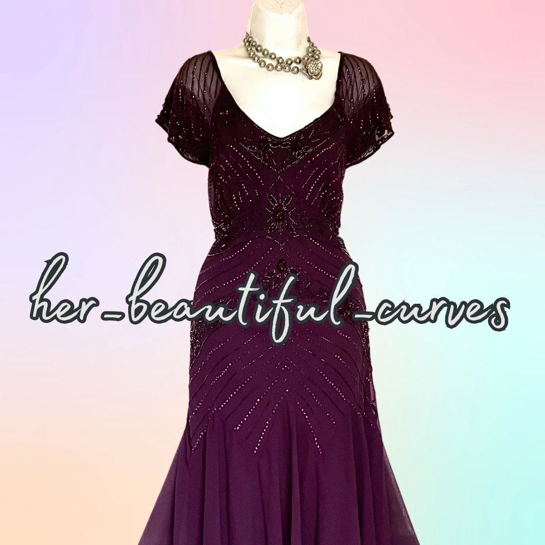 JOANNA HOPE SEQUINNED BEADED EVENING EMBELLISHED OCCASION PARTY DRESS SIZE 20