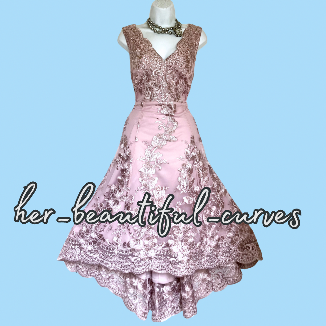 QUIZ SHIMMERING EMBROIDERED FLORAL HI LOW OCCASION WEDDING DRESS SIZE 16 new