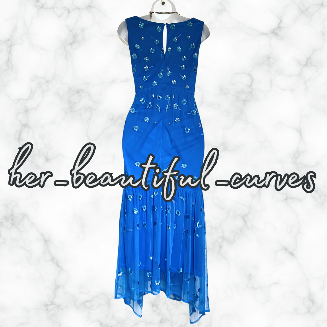 MONSOON SEQUINNED EMBROIDERED WEDDING OCCASION PARTY DRESS SIZE 18