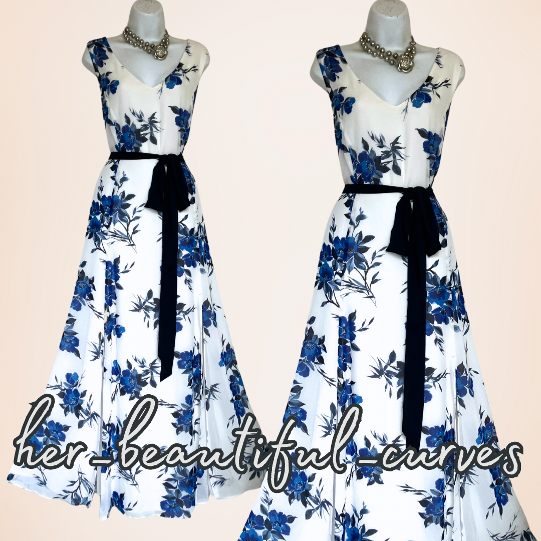 JACQUES VERT FLORAL PRINT WEDDING OCCASION PARTY MAXI DRESS SIZE 16 new