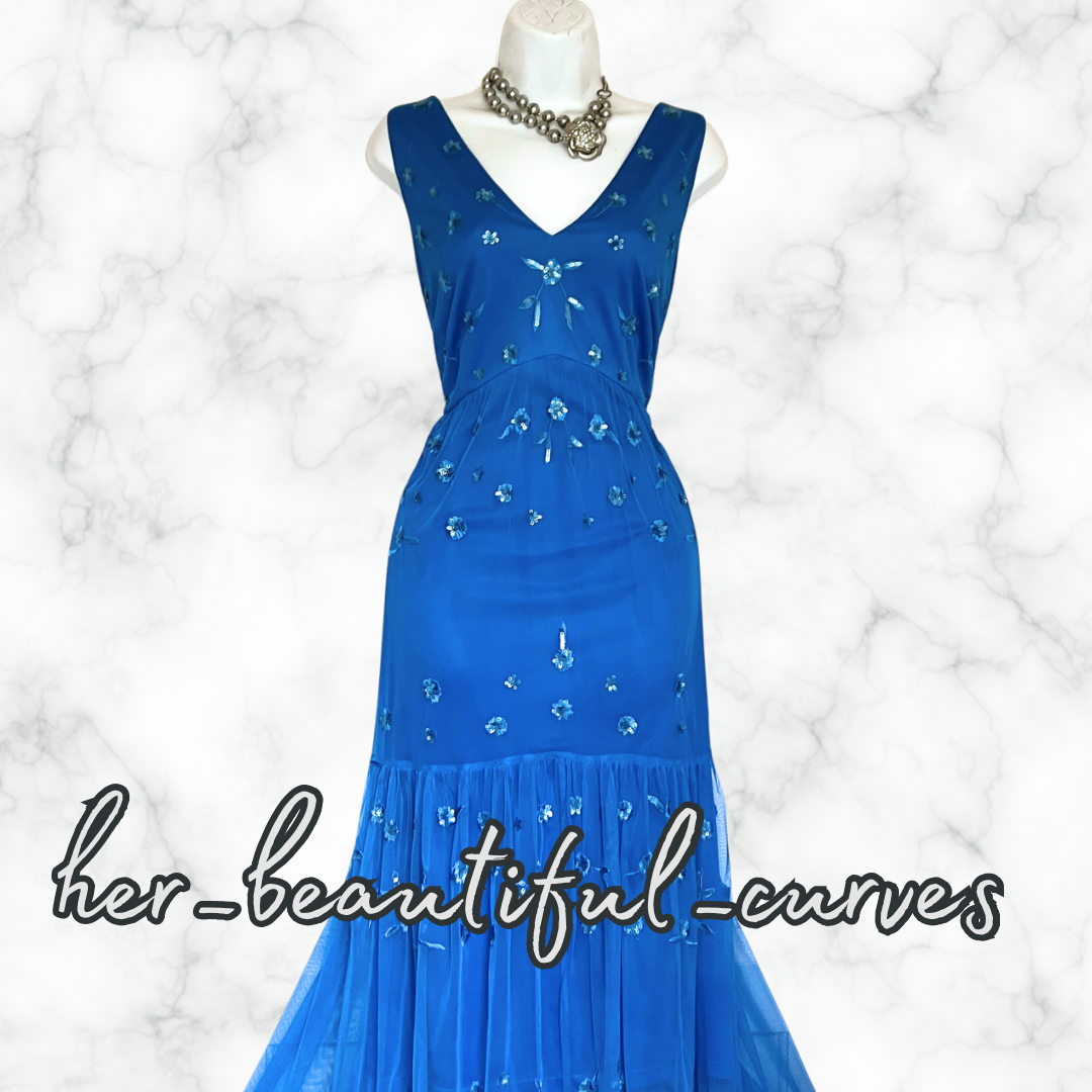 MONSOON SEQUINNED EMBROIDERED WEDDING OCCASION PARTY DRESS SIZE 18