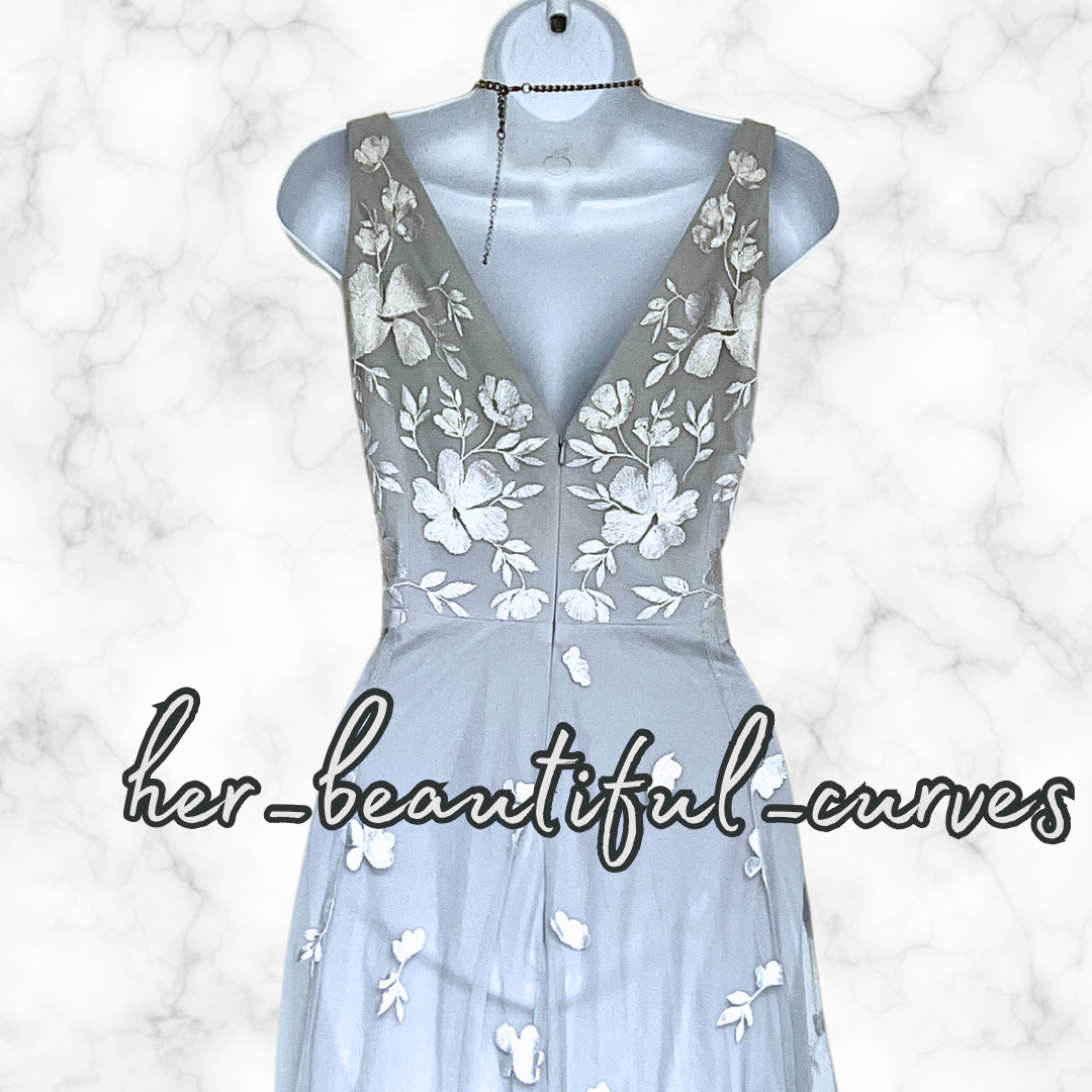 MONSOON EMBROIDERED FLORAL MAXI WEDDING OCCASION EVENING PARTY DRESS SIZE 16