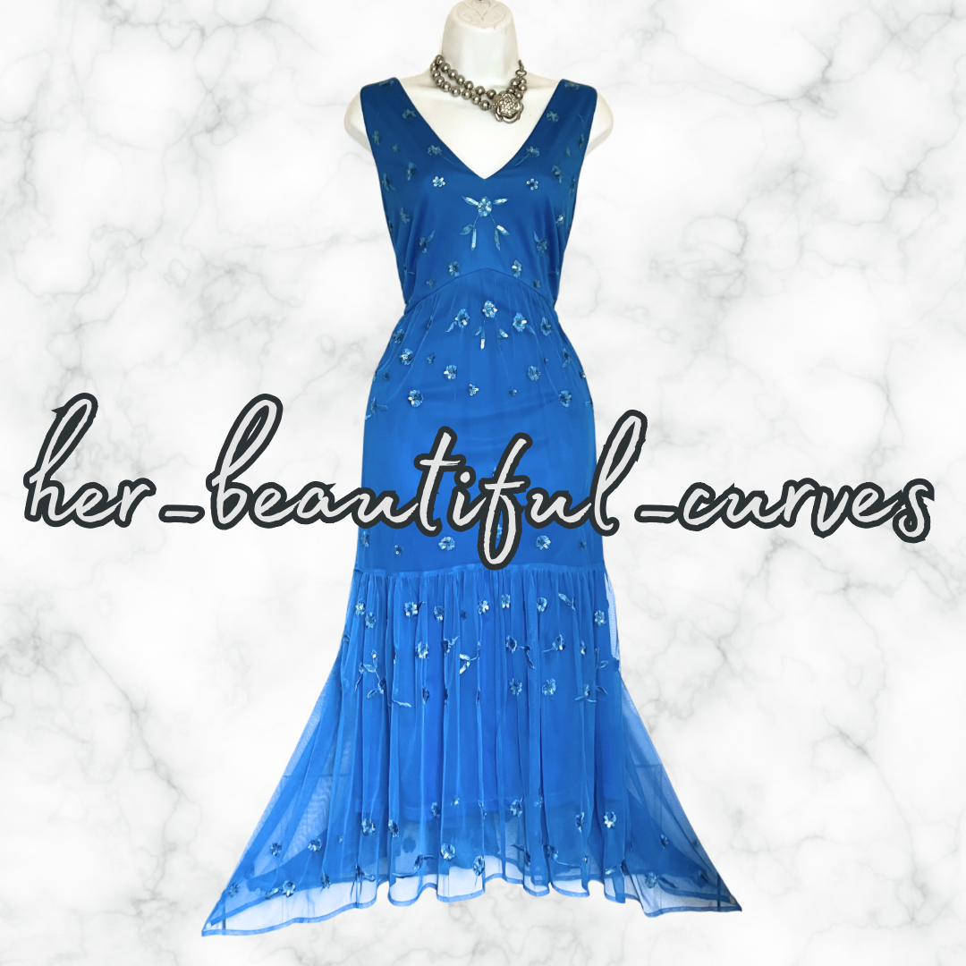 MONSOON SEQUINNED EMBROIDERED WEDDING OCCASION PARTY DRESS SIZE 18