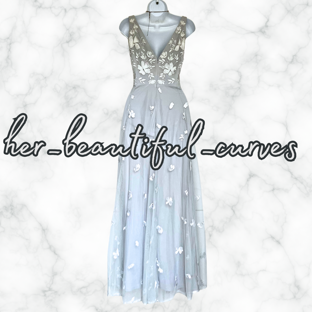 MONSOON EMBROIDERED FLORAL MAXI WEDDING OCCASION EVENING PARTY DRESS SIZE 16