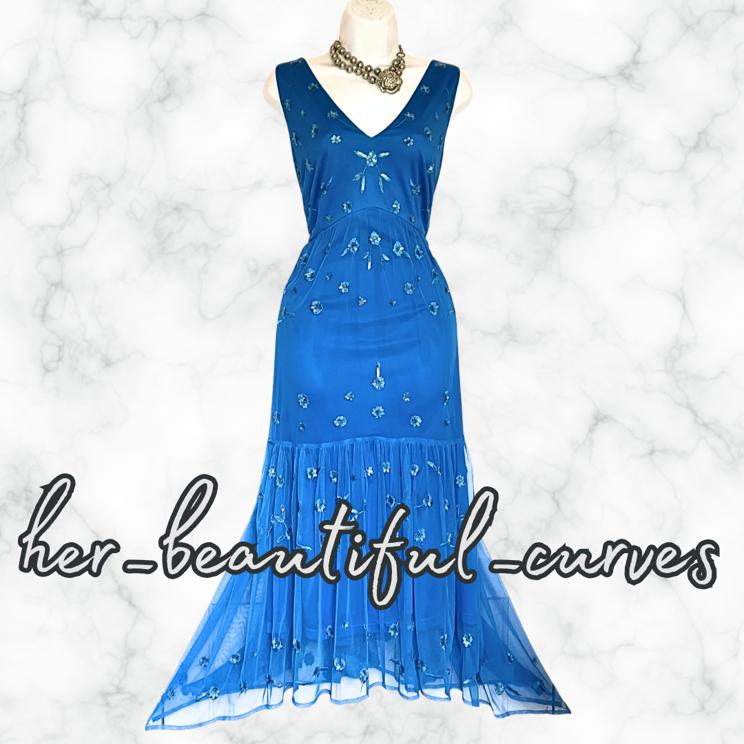MONSOON SEQUINNED EMBROIDERED WEDDING OCCASION PARTY DRESS SIZE 18