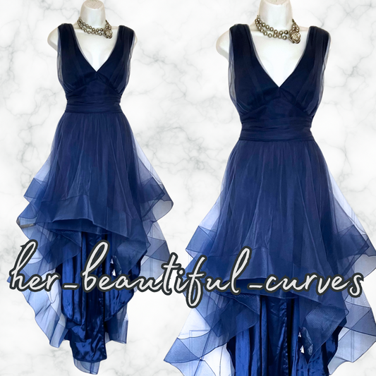 CHI CHI LONDON HI LOW WEDDING OCCASION EVENING PARTY DRESS SIZE 18