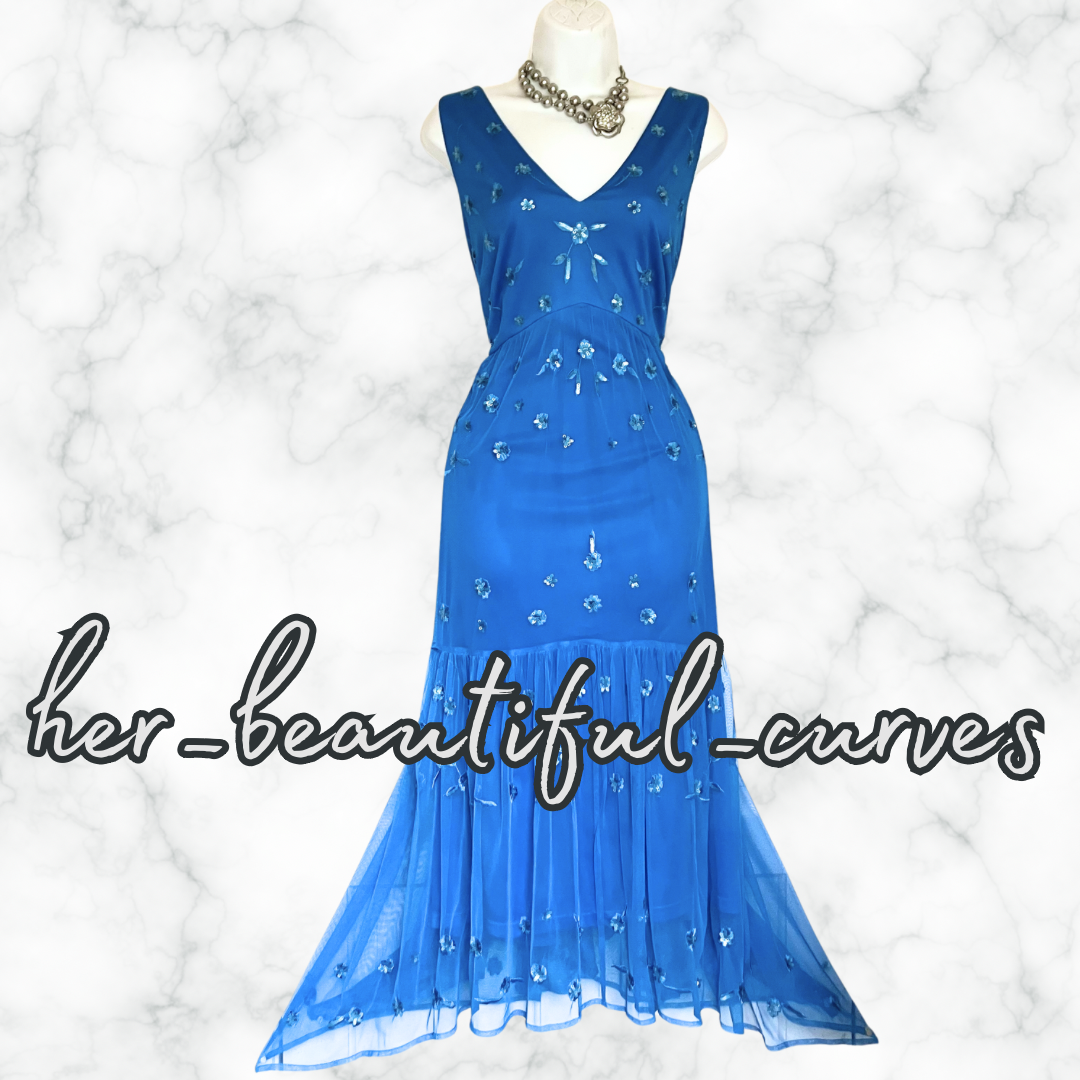MONSOON SEQUINNED EMBROIDERED WEDDING OCCASION PARTY DRESS SIZE 18