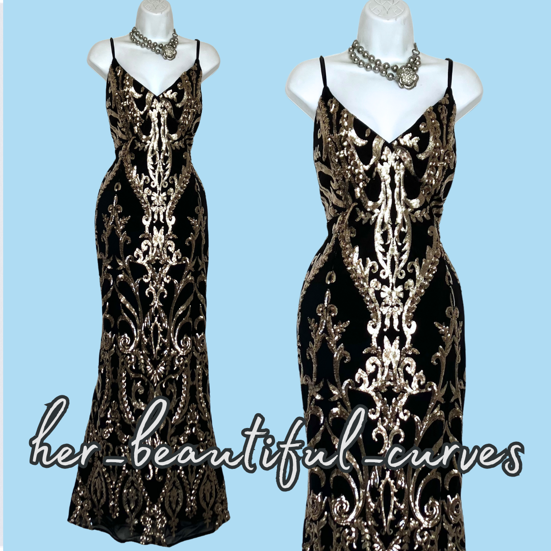 QUIZ SHIMMERING SEQUINS MAXI EVENING OCCASION PARTY DRESS SIZE 18