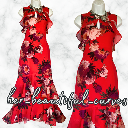 JOANNA HOPE FLORAL PRINT MAXI OCCASION WEDDING PARTY DRESS SIZE 20 new with tags