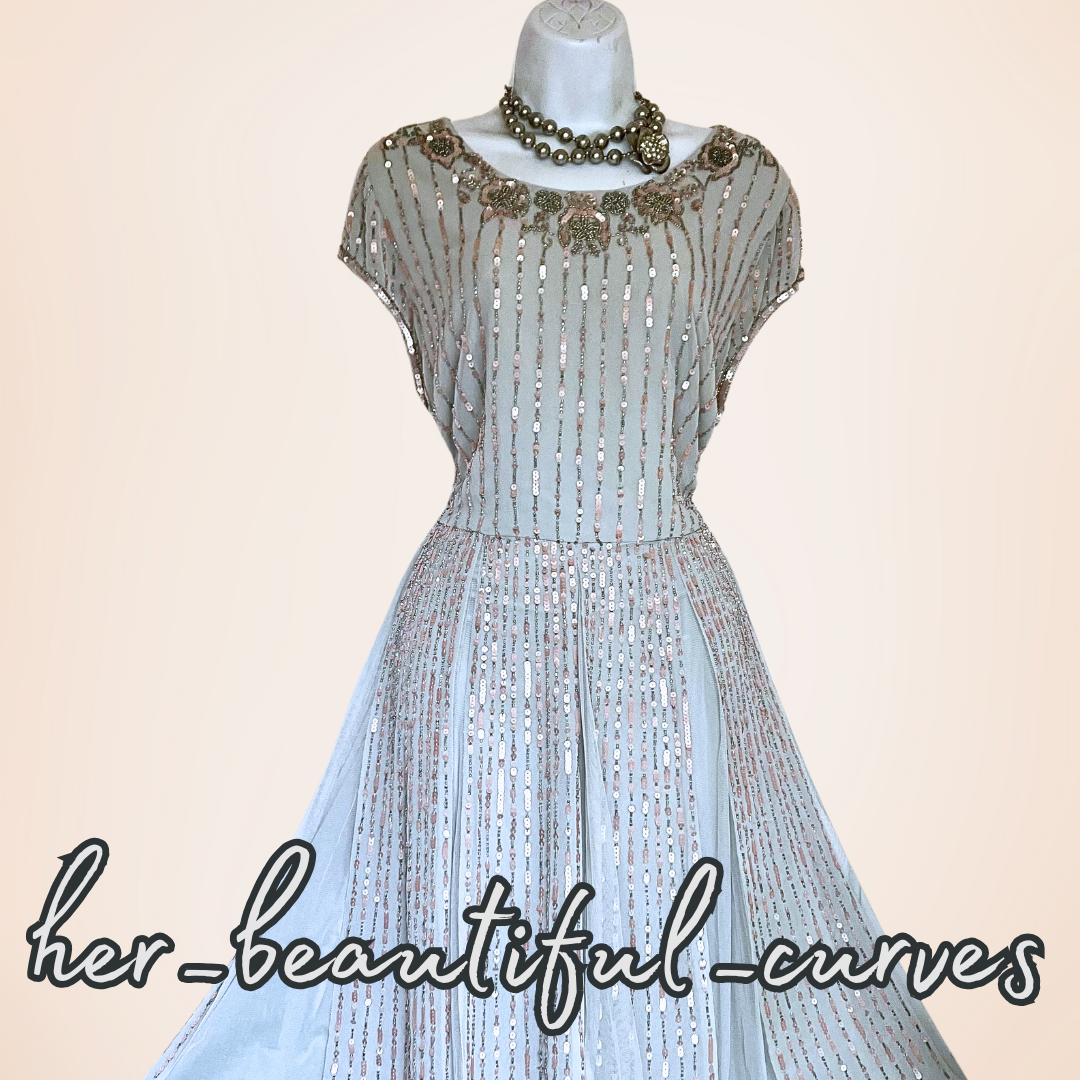 PHASE EIGHT/STUDIO 8 SEQUINED BEADED WEDDING OCCASION PARTY DRESS SIZE 18