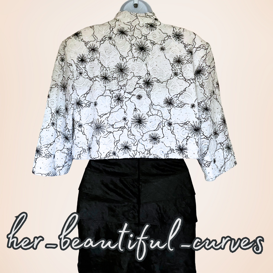 R&M RICHARDS EMBROIDERIES & SEQUINS MOTHER OF BRIDE PARTY DRESS & JACKET SIZE 16