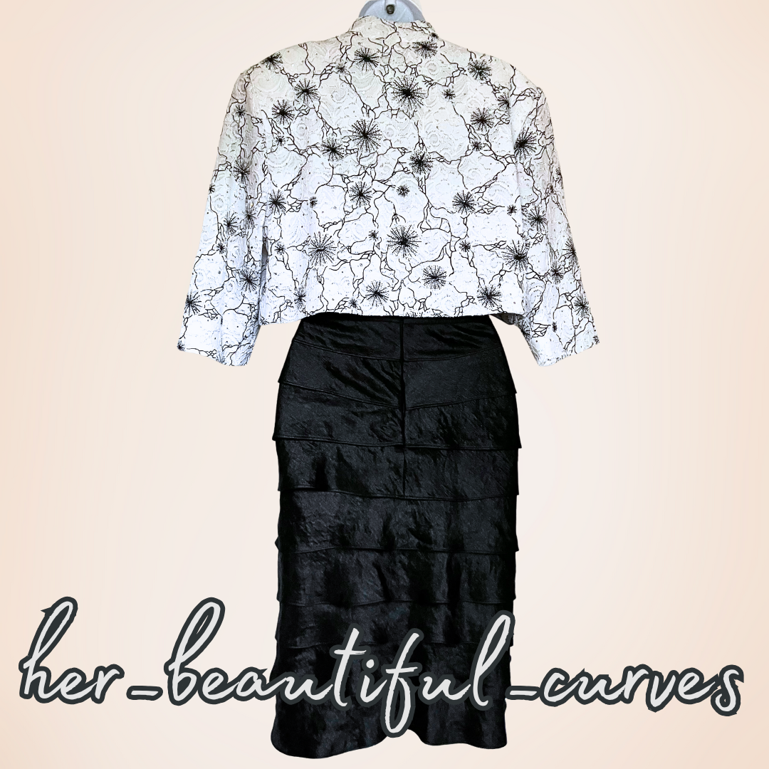 R&M RICHARDS EMBROIDERIES & SEQUINS MOTHER OF BRIDE PARTY DRESS & JACKET SIZE 16