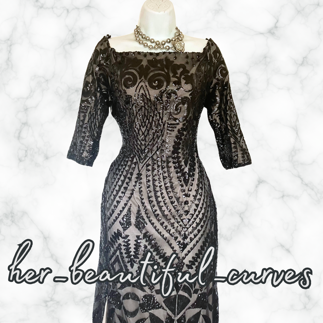QUIZ SHIMMERING SEQUINS MAXI WEDDING OCCASION EVENING DRESS SIZE 18 fits 16