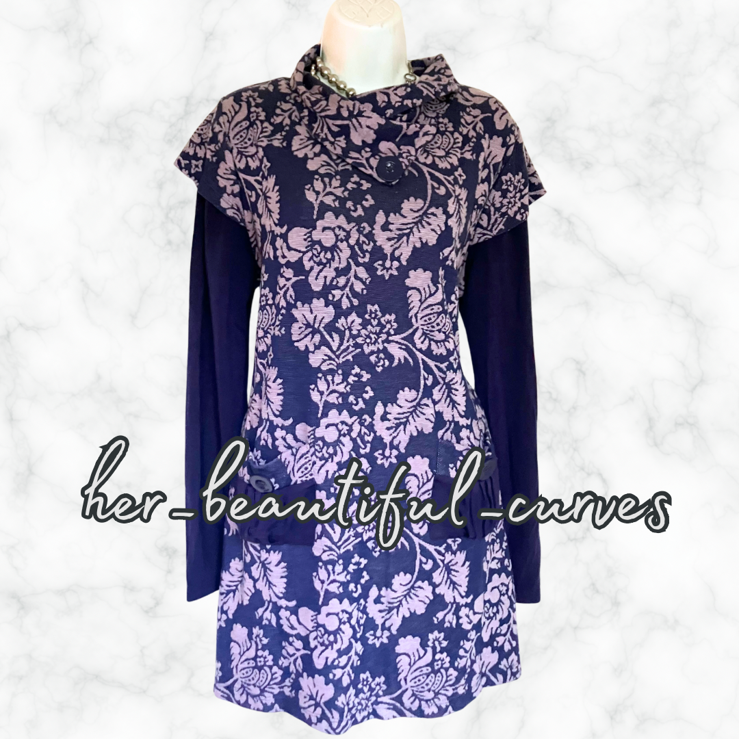 JOE BROWNS QUIRKY & UNIQUE LEAVES PRINT PARTY DRESS SIZE 18