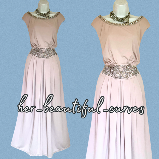 JOANNA HOPE DIAMANTÉS BEADS WEDDING OCCASION EVENING PARTY DRESS SIZE 24 new