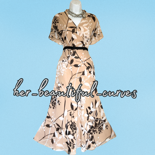 JACQUES VERT FLORAL PRINT WEDDING OCCASION PARTY DRESS SIZE 20