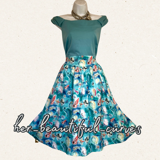 LINDY BOP SEA CREATURES PATTERN WEDDING OCCASION PARTY DRESS SIZE 20