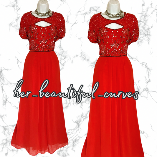 JOANANHOPE BEADED SEQUINED EMBELLISHED OCCASION EVEING PARTY DRESS SIZE 20