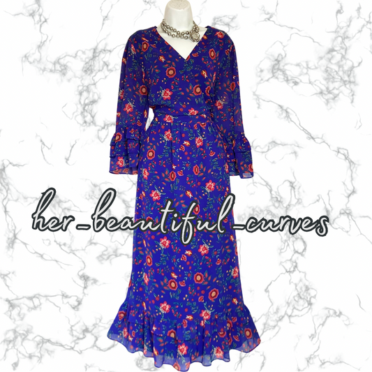 JOANNA HOPE FLORAL PRINT WEDDING OCCASION PARTY DRESS SIZE 20 fits 18