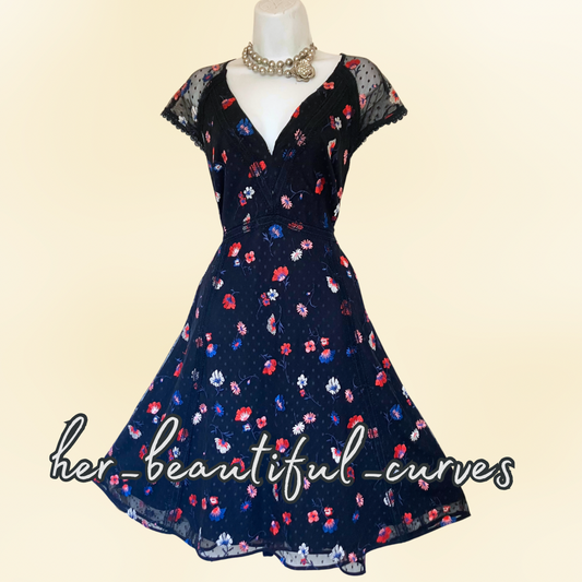 MONSOON EMBROIDERED FLORAL WEDDING OCCASION PARTY DRESS SIZE 18