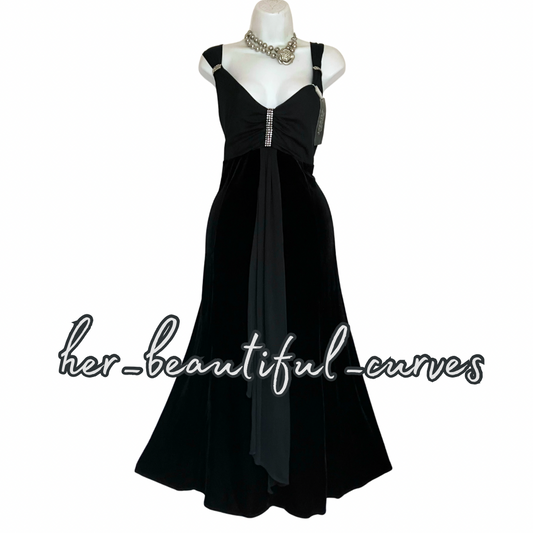 JOANNA HOPE RICH BALCK DIAMANTÉS VELVET OCCASION EVENING PARTY DRESS SIZE 18 new