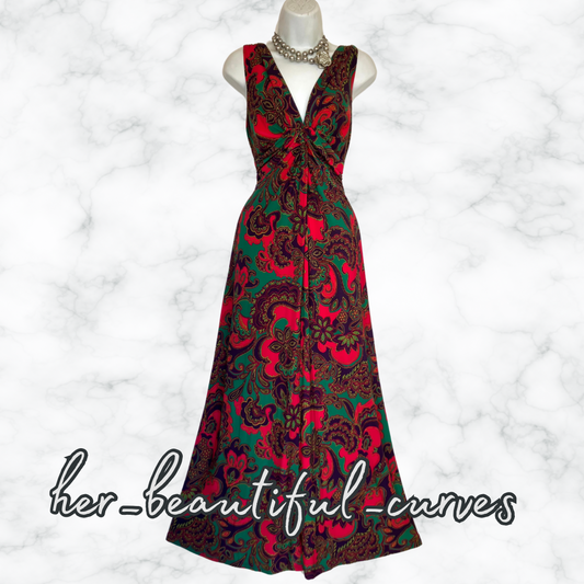 PHASE EIGHT HERITAGE FLORAL JERSEY WEDDING OCCASION PARTY DRESS SIZE 16